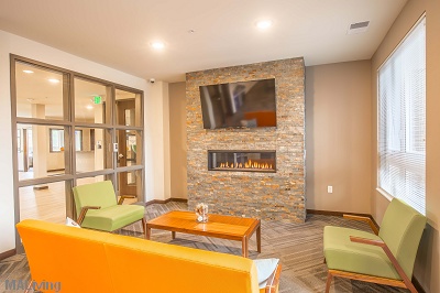 Veritas Village - Clubroom with Fireplace